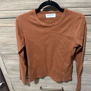 Parked ribbed long sleeve shirt.  Size medium mocha brown (never worn/ no tags)